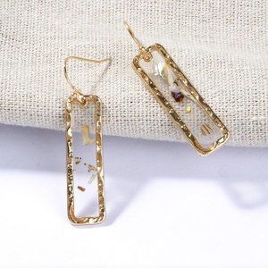 NEW~ Anthropologie Resin Metallic Shell Earrings